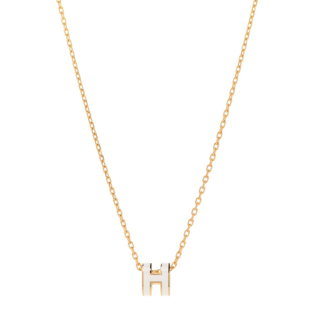 18K Mini Pop Hermes White Necklace