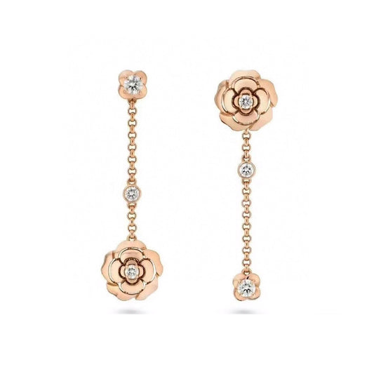 18K  Chanel Camellia Earrings